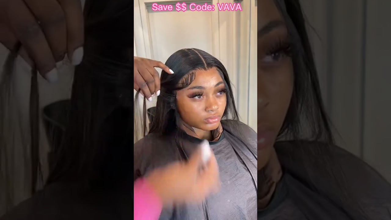 🥵How To HD Lace Straight Frontal Wig Review? Middle Part Installation + Laid Edges Ft.#Elfinhair
