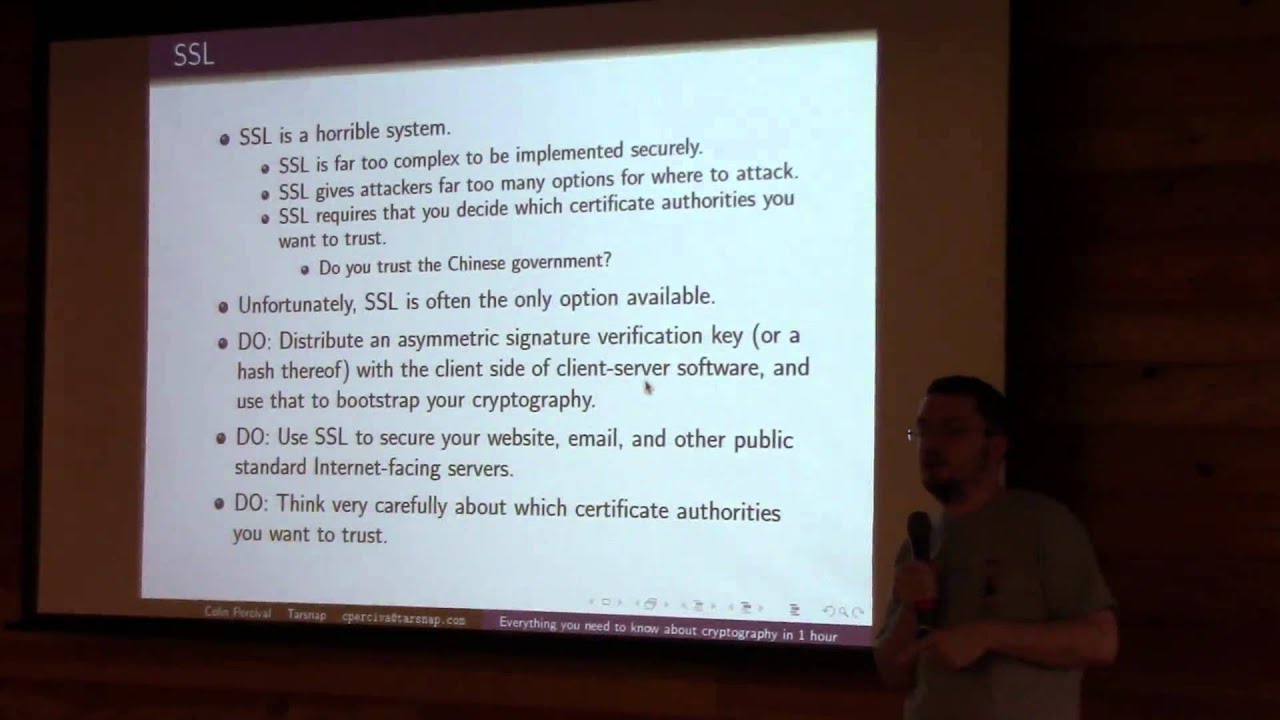 A Comprehensive Overview of Cryptography in One Hour - Colin Percival