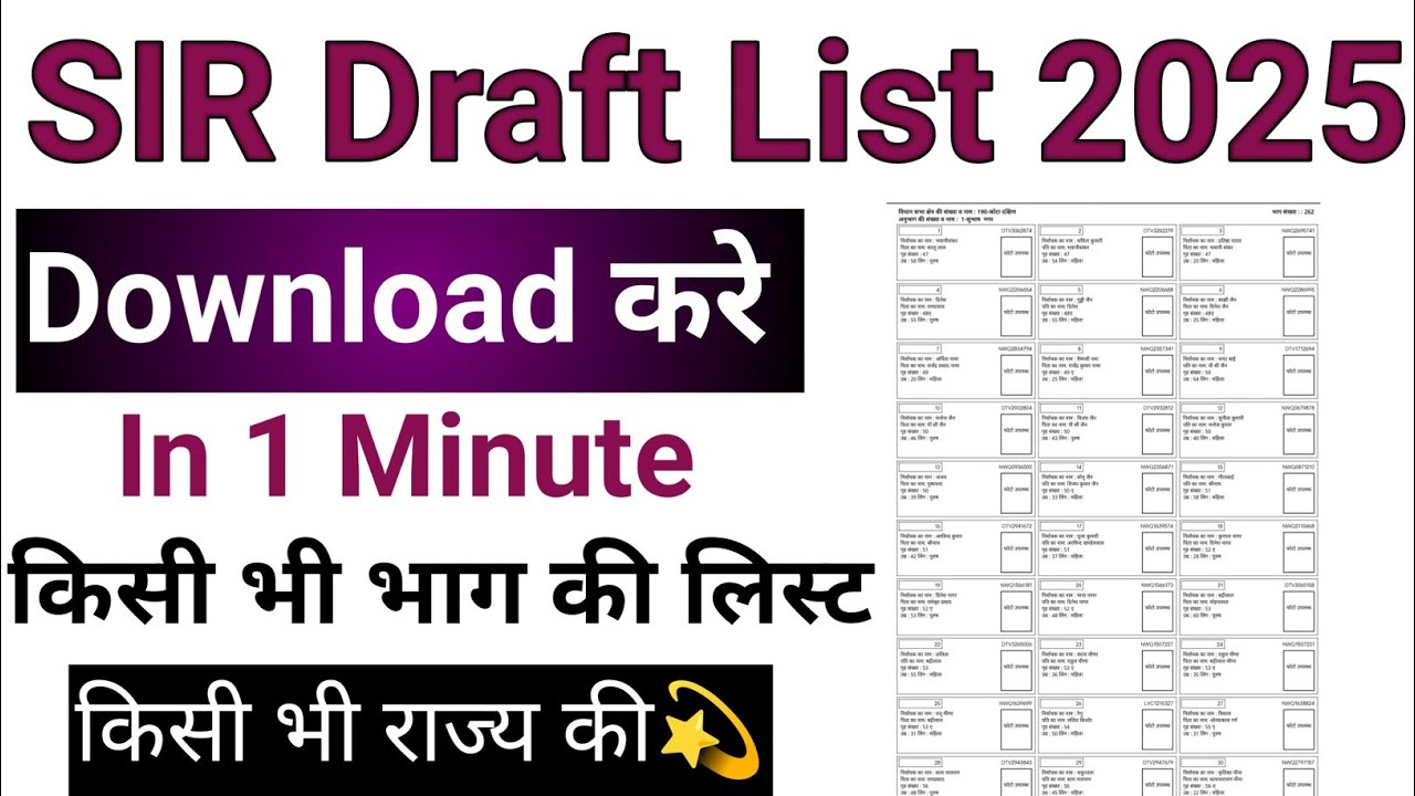 Sir Draft List 2025 Download & Name Check Guide