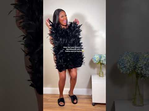 Throwback Fashion Fun: Feather Dress and Influencer Dreams#FashionThrowback #FeatherDress