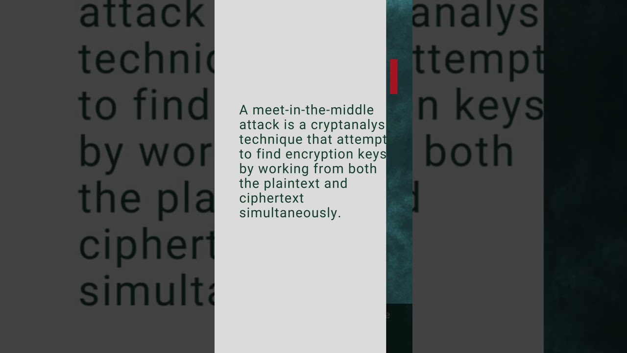 Meet-in-the-Middle Attack Explained | Cybersecurity Mini Dictionary #shorts