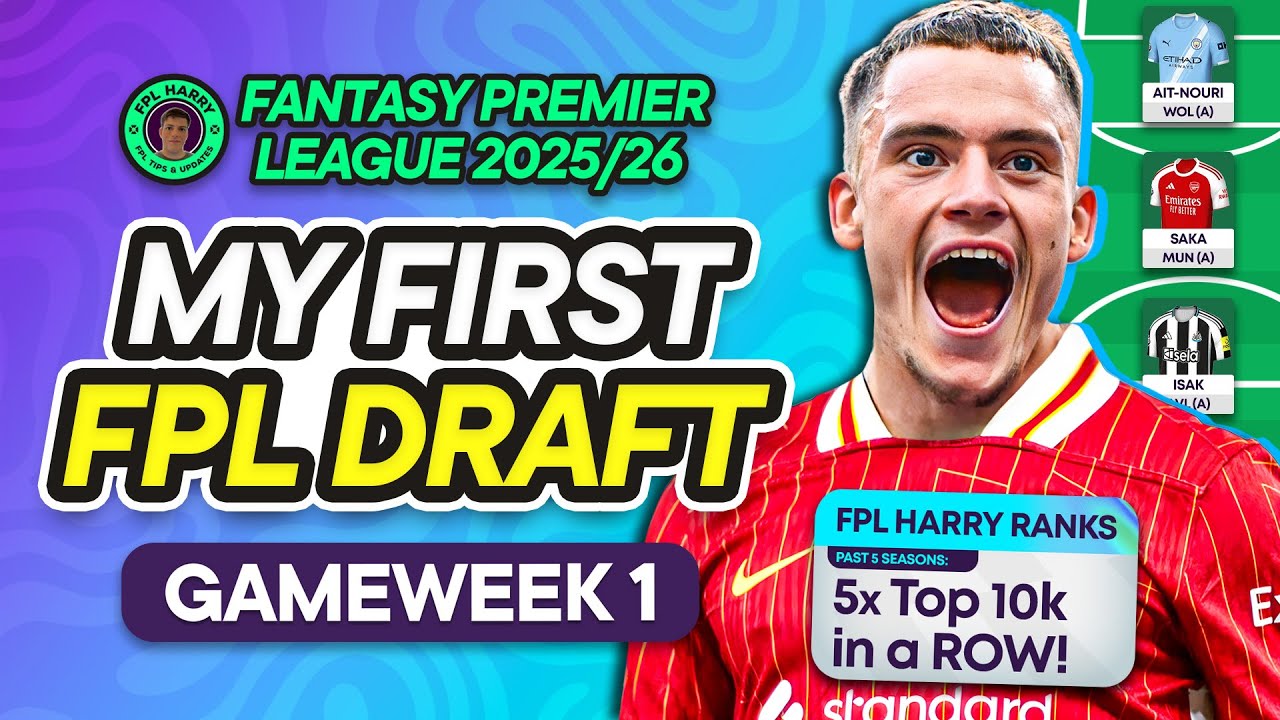 FPL GW1 First Draft Reveal! 🚀 Achieved 5 Top 10k Finishes in a Row | Expert Tips for 2025/26