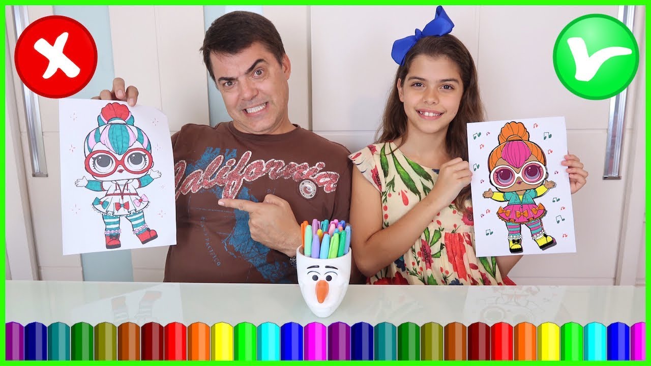 Desafio Colorindo com 3 Cores 🎨 | Nicole Dumer e Pai se Divertem