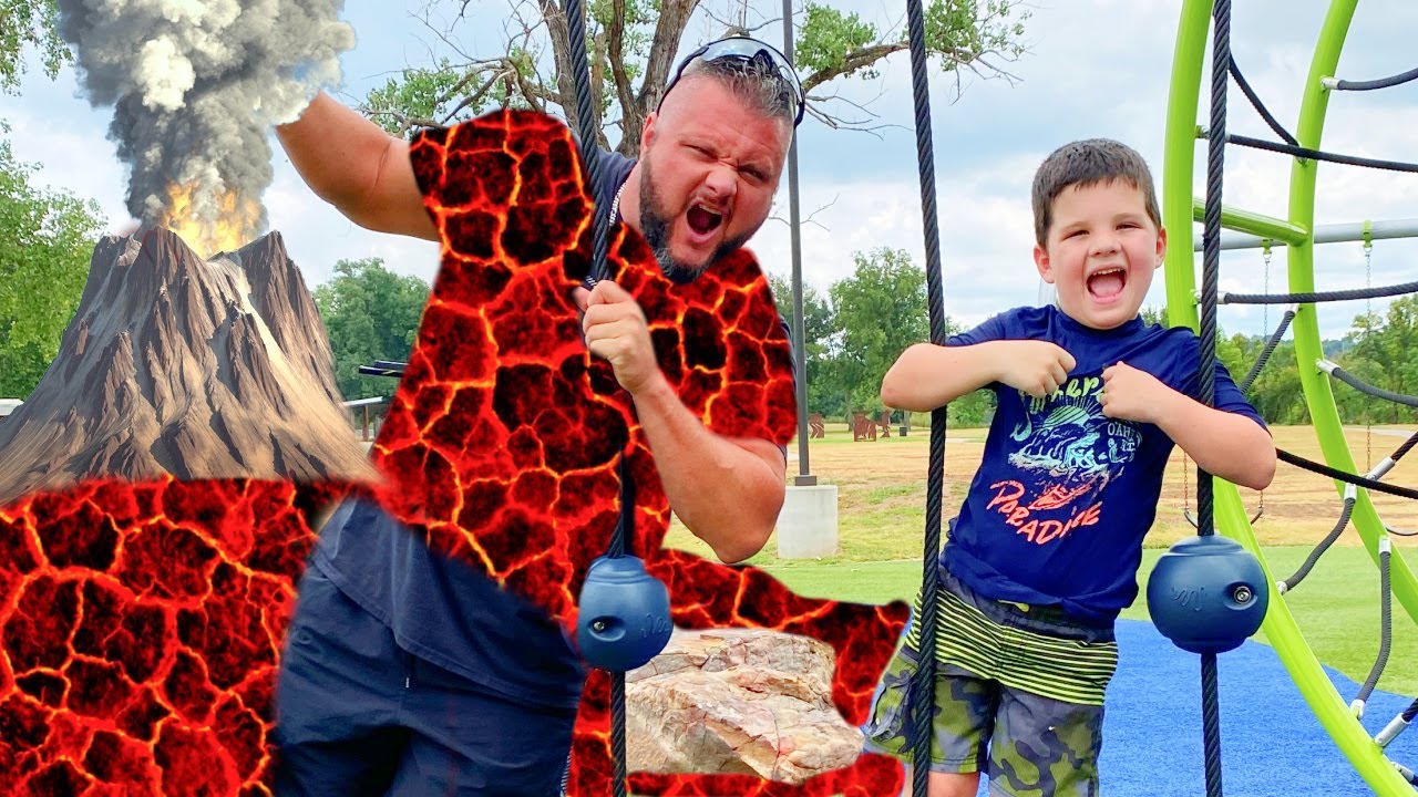 🔥 Escape the Lava Monster! Fun Family Floor is Lava Challenge at the Park