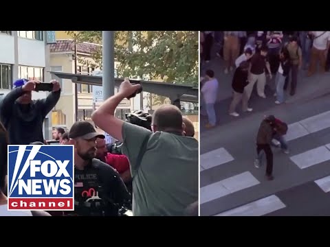 BREAKING: Bloody brawl erupts ahead of Turning Point USA event