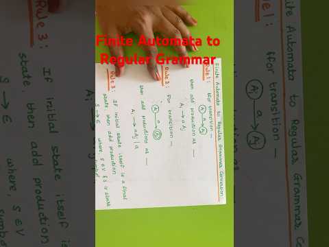Finite Automata(FA) to Regular Grammar Conversion #fa #grammar #conversion #tips #tipsandtricks