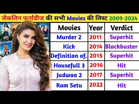 Jacqueline Fernandez All Movies List 2009-2024 | Jacqueline Fernandez all Film List Hit or Flop