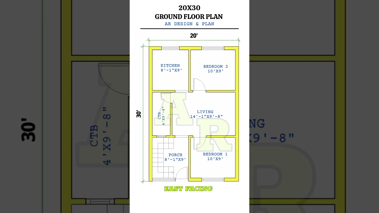 20x30 House Plan with 2 BHK π‘