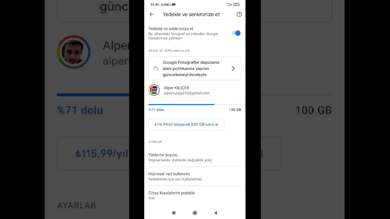Google Fotoğraflar Yedekleme Seçenekleri 📁