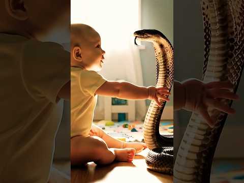 WAIT—Is that a SNAKE next to the baby?! 😱🐍 #babyshorts #ai #realisticai #aishorts #snakevideo #veo3