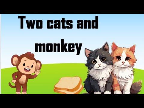Cats and Monkey Share a Piece of Bread 🥖