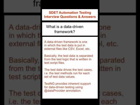 Selenium Data-Driven Framework & SDET Interview Q&A