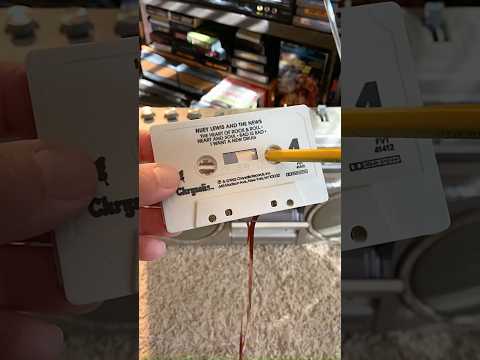 Rewinding a cassette tape with a pencil - it works! #80s #retro #80smusic #nostalgia #oldschool