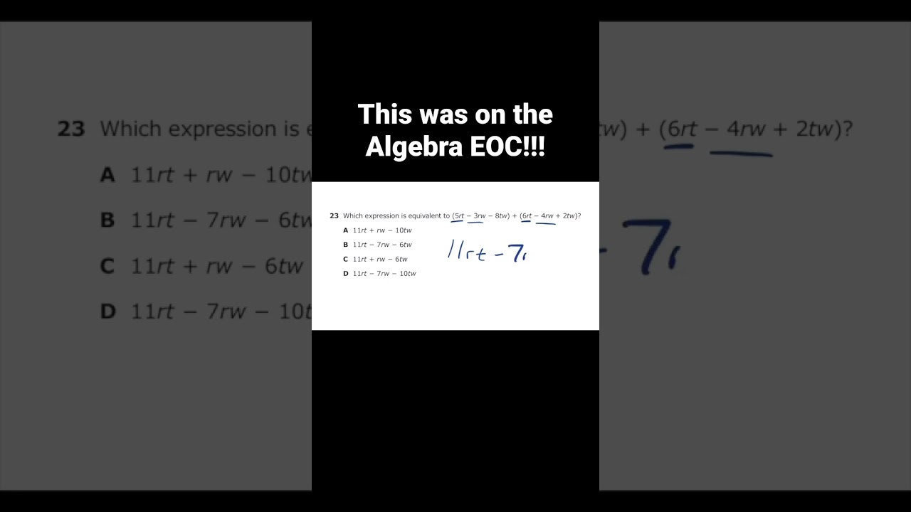 Easy problem on the Algebra 1 EOC in Texas 🔥 #staar #staartest #algebra