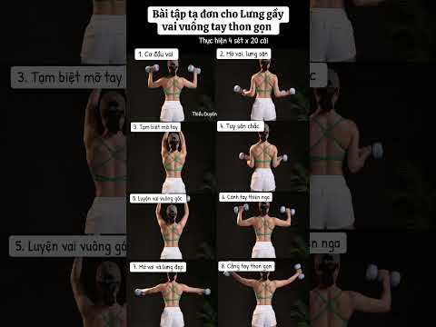 Bài tập tạ tay tại nhà cho nữ: vai vuông, lưng mảnh, tay thon gọn #xuhuong #tadon