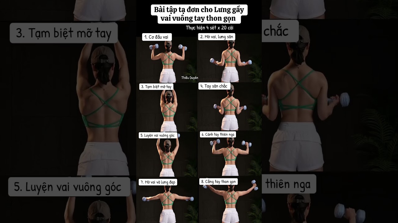 Bài Tập Tạ Tay Tại Nhà Cho Nữ: Sở Hữu Vai Vuông, Lưng Thon Gọn, Tay Thon Mảnh 💪