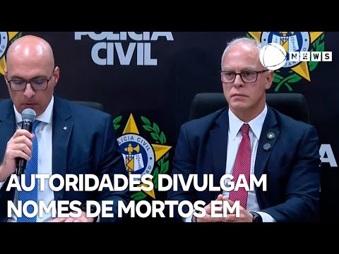 Autoridades divulgam nomes de suspeitos mortos em megaoperação nos Complexos do Alemão e da Penha
