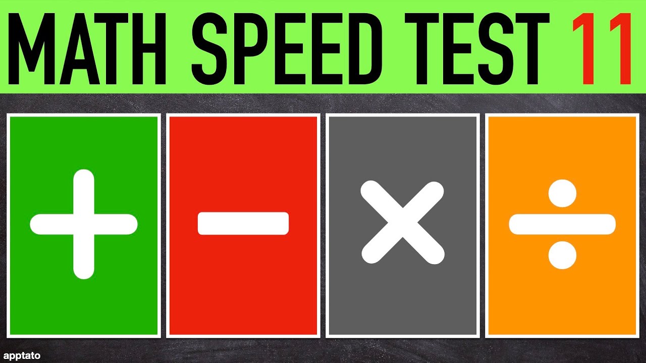 Challenge Your Math Skills with Speed Test #11! 🧮 25 Problems on Addition, Subtraction, Multiplication & Division