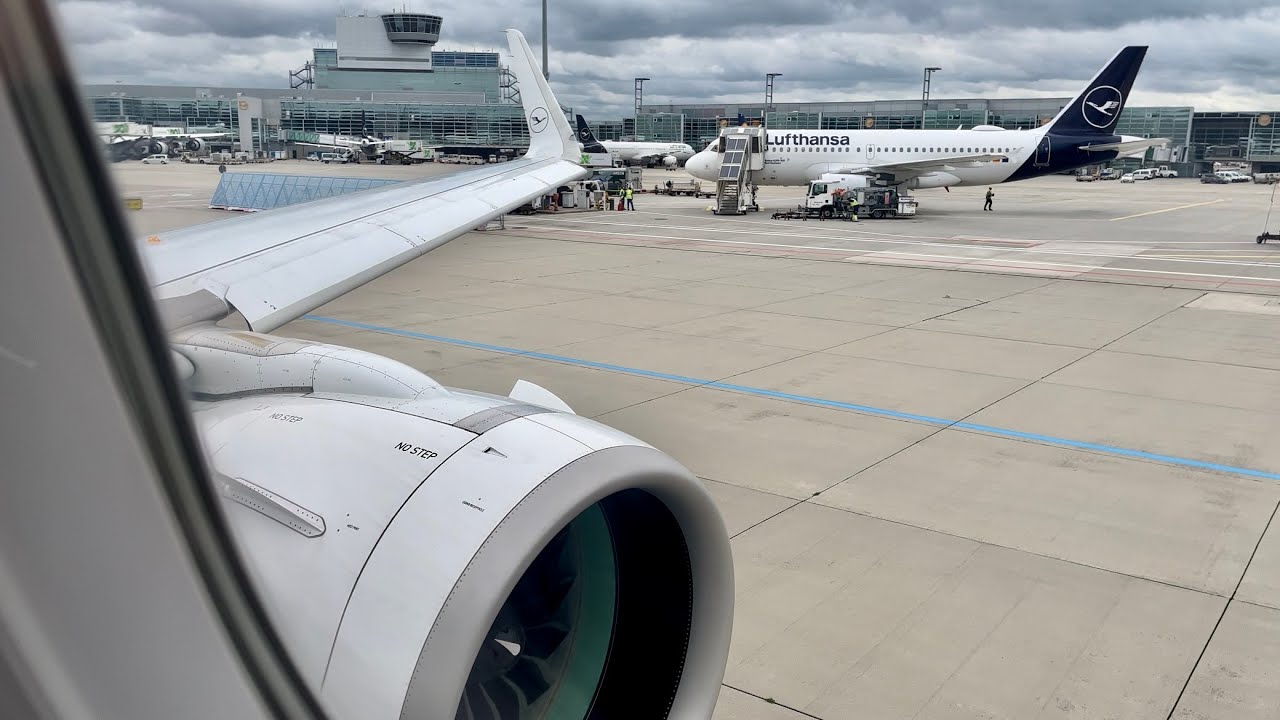 Lufthansa Airbus A321neo Takeoff from Frankfurt to Madrid