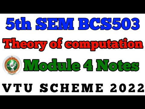 💥5th SEM THEORY OF COMPUTATION MODULE 4 NOTES || BCS503 #vtu #viral #toc