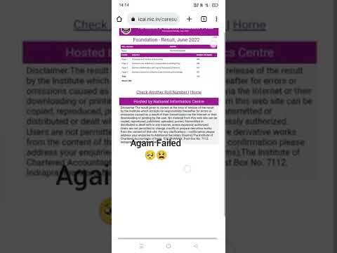 My Ca Foundation Result ðŸ˜ðŸ˜| ICAI CA FOUNDATION RESULT