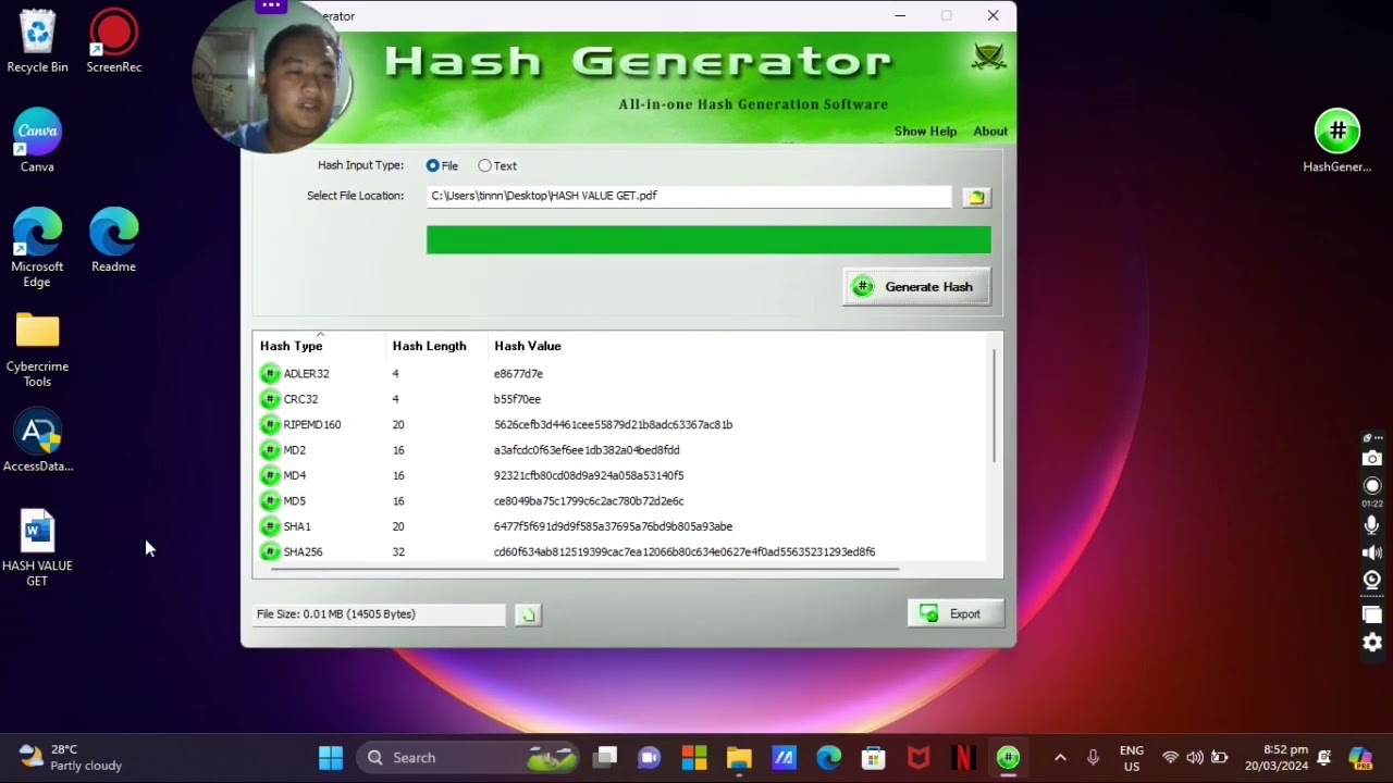 Hash Generator (CRDI422) Tool