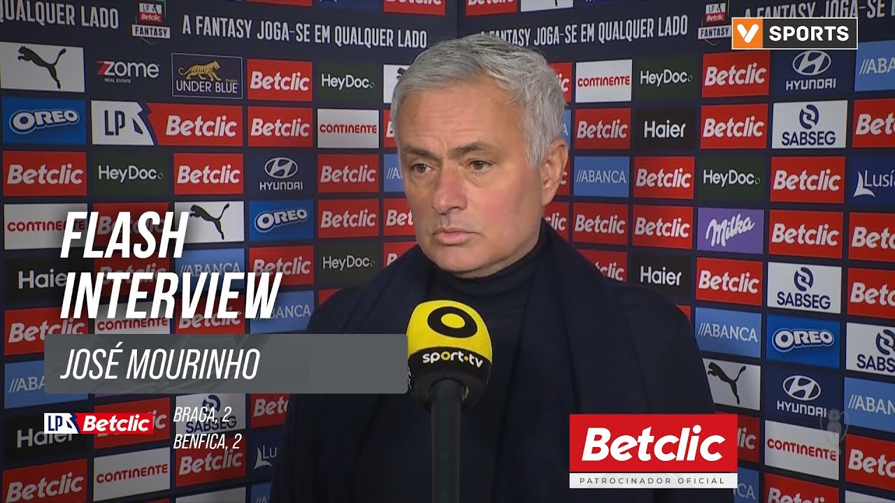 Braga 2-2 Benfica: Mourinho Post-Match Interview ⚽