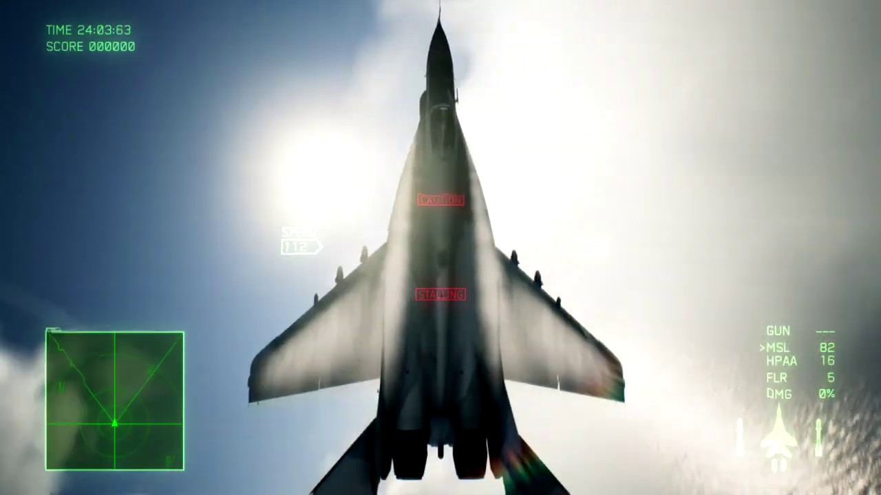 Ace Combat 7 MiG-29A Stall Maneuver Test ✈️