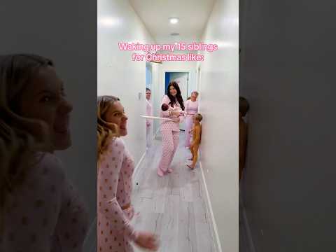 Waking up 16 kids for Christmas like… 😳😂 #shorts