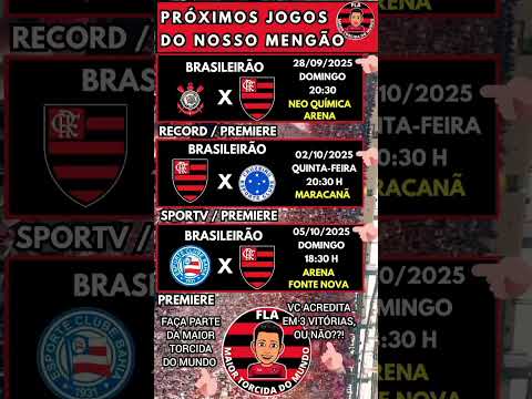 TUDO SOBRE FLAMENGO E CORINTHIANS, CRUZEIRO E BAHIA | PRÓXIMO JOGO DO FLA MENGO | MENGÃO MALVADÃO