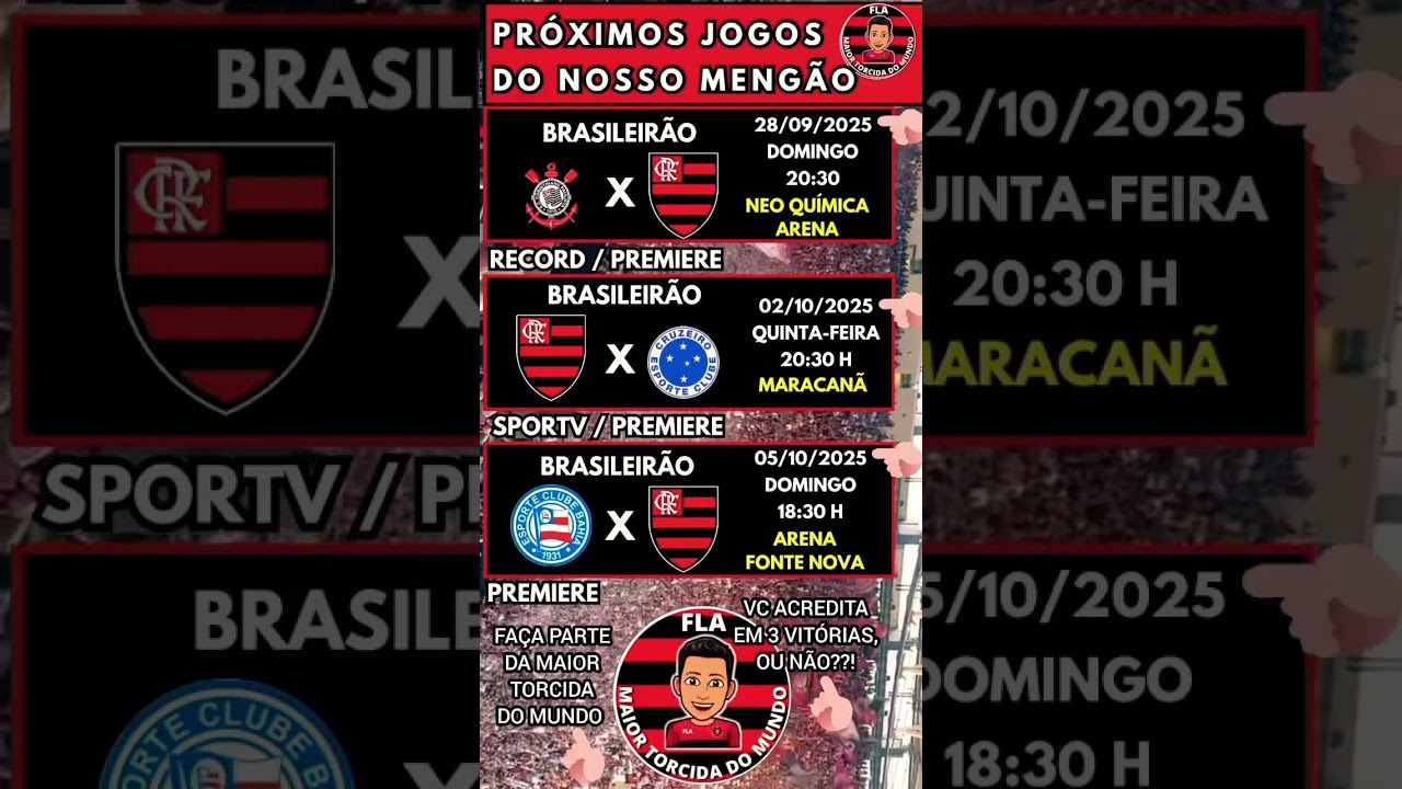 Tudo Sobre Flamengo, Corinthians, Cruzeiro e Bahia: Próximos Jogos e Atualizações ⚽