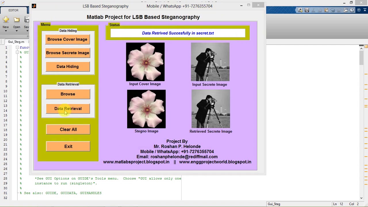 LSB Steganography: Embedding a Secret Image Within a Cover Image Using MATLAB