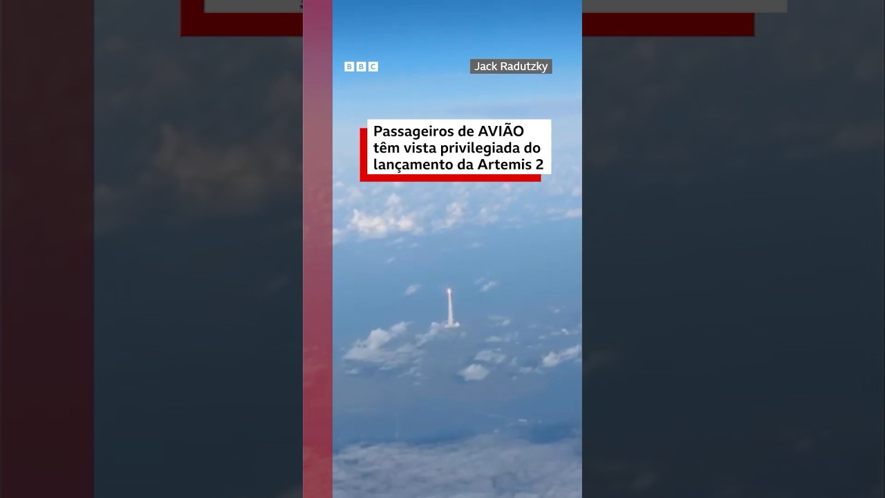 Passageiros filmam de avião lançamento de missão Artemis da Nasa à Lua