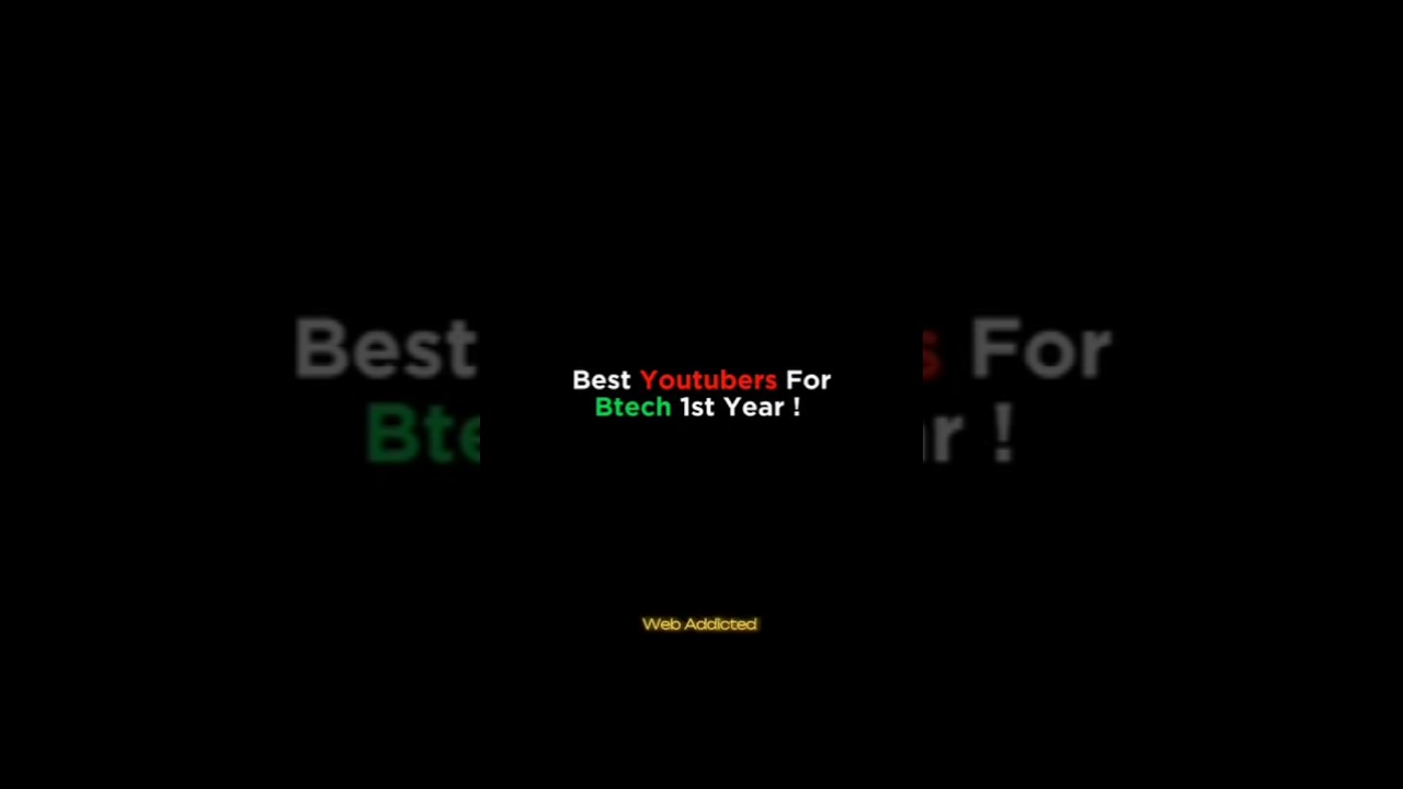 Top YouTube Channel for B.Tech 1st Year 📚