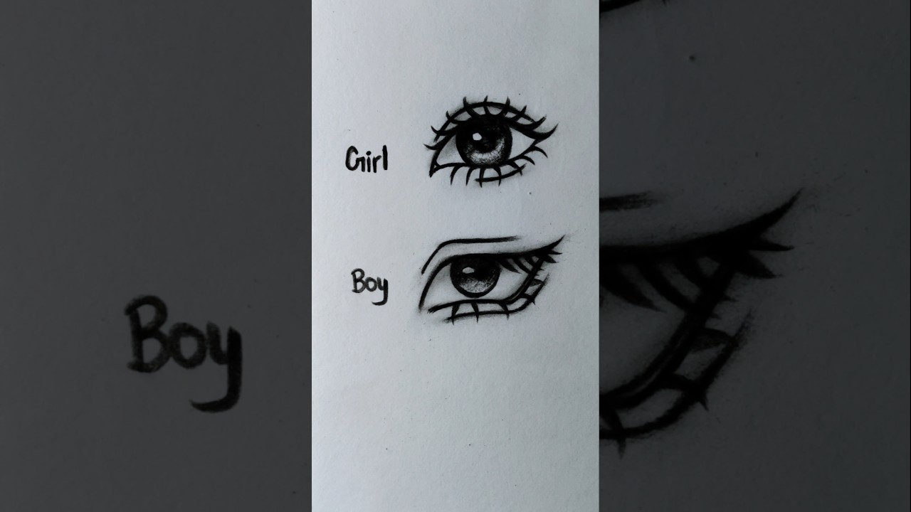 Drawing Girl vs Boy Eyes ✨ Tutorial