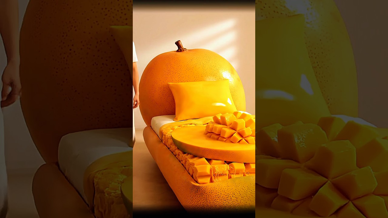 “Unbelievable Real Mango Bed Design — You Must See This!🥭✨”#MangoBed#FruitFurniture #SatisfyingVideo