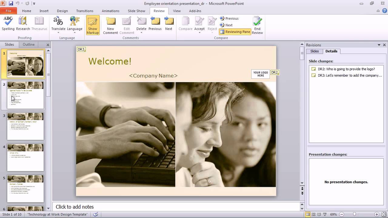 PowerPoint 2010: Merge & Compare Files 🔄