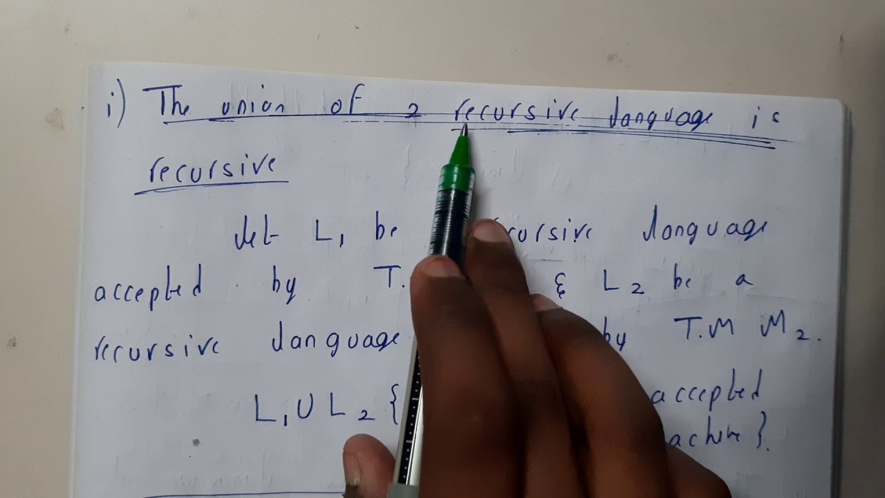 2 Recursive & Recursively Enumerable Languages π