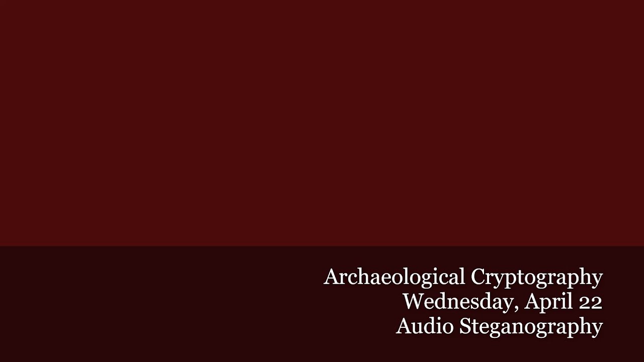 Week Two: Strategies for Audio Steganography