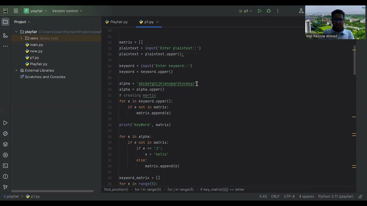 Playfair Cipher Algorithm