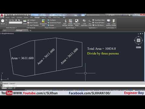 Divide area into equal parts #AutoCAD