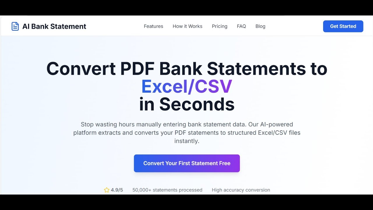 Convert Bank Statements to Excel & CSV Instantly π