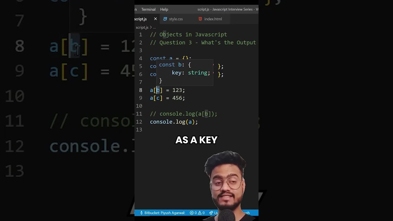 JavaScript Interview Questions on Objects - Full Video Tutorial