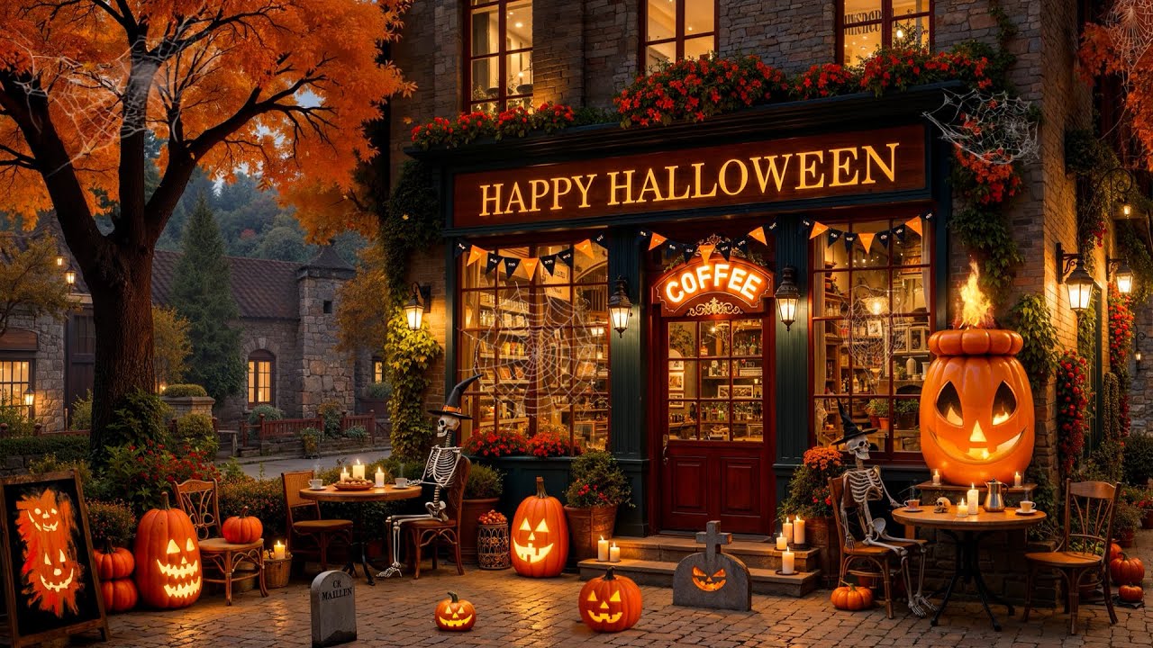 Spooky Halloween Jazz at Haunted Street Coffeehouse 🎃 Perfect for Work & Relaxation 2025