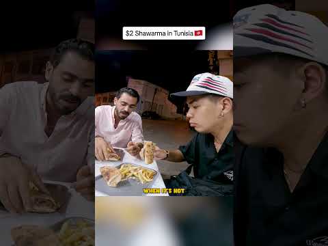 $2 shawarma in Tunisia 🇹🇳 #streetfood #Tunis #tunisie #tunisia  #tunisianfood