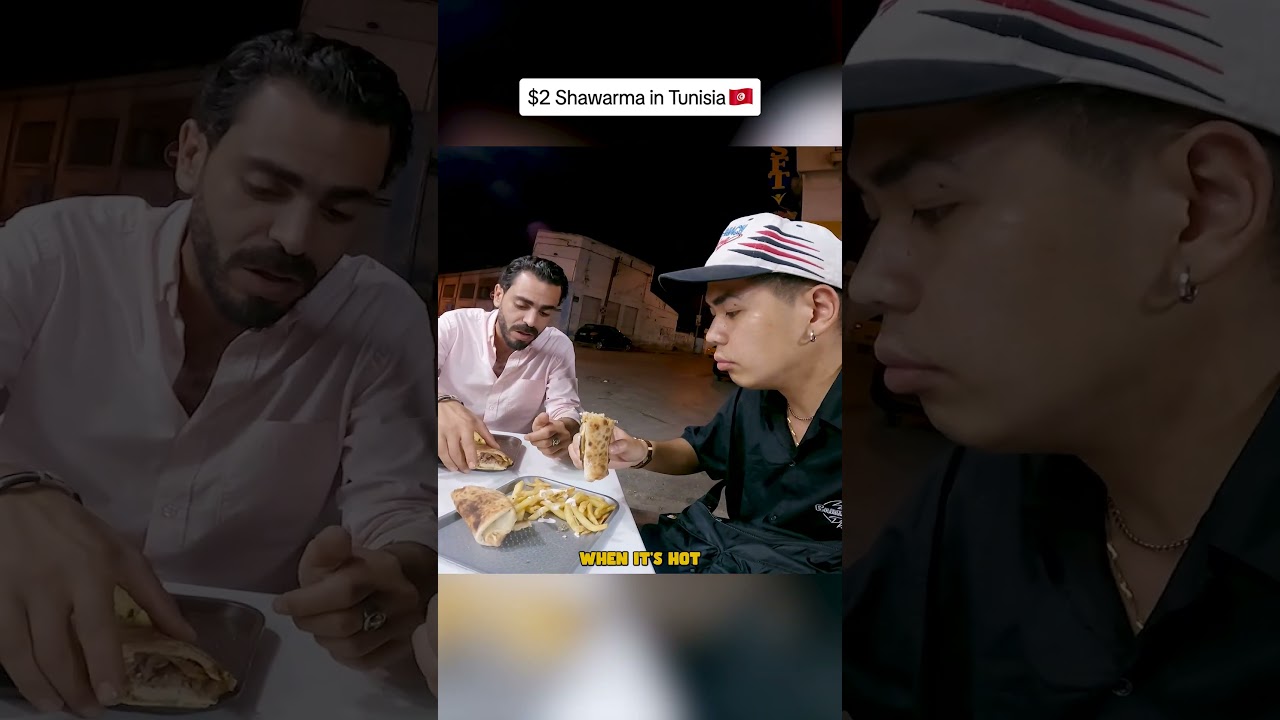 Discover Tunisian Street Food: $2 Delicious Shawarma 🇹🇳