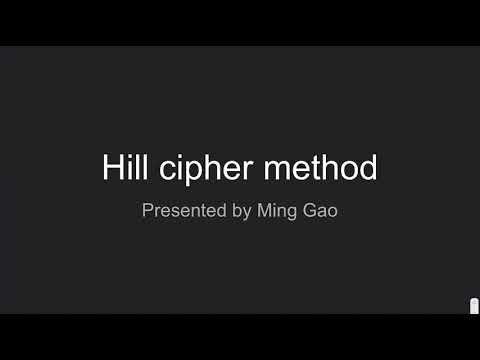 Hill Cipher Presentation by Ming Gao