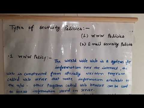 Types of security policies, www policy, email security policy, cyber security lecture series