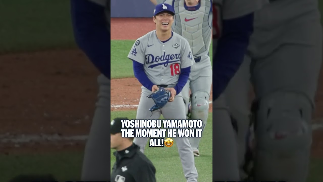 Yoshinobu Yamamoto’s Excited Reaction After the Game! 🤩