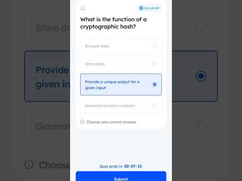 What is the function of cryptographic hash? #marinaprotocol #dailyquiz